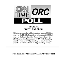 CNN/TIME/ORC International Poll -- January 13 to 17, 2012 Likely Voter