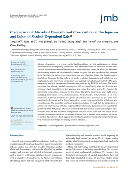 Comparison of Microbial Diversity and Composition in the Jejunum And