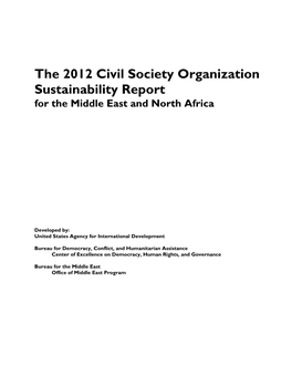 The 2012 Civil Society Organization Sustainability Report for the Middle East and North Africa