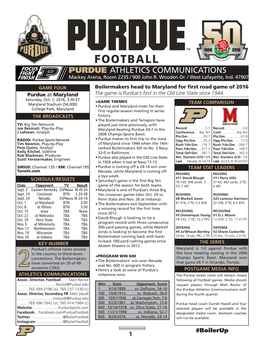 PURDUE ATHLETICS COMMUNICATIONS Mackey Arena, Room 2235 / 900 John R