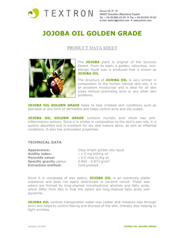 Jojoba Oil Golden Grade