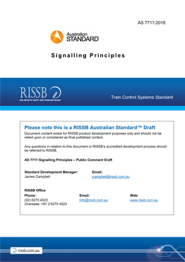 AS 7711 Signalling Principles Draft
