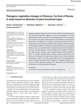 Paleogene Vegetation Changes in Primorye, Far East of Russia: a Study Based on Diversity of Plant Functional Types