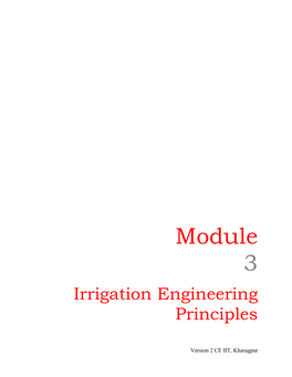 Module:5 Irrigation Engineering Principles