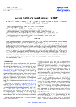 A Deep Multi-Band Investigation of IC 2391