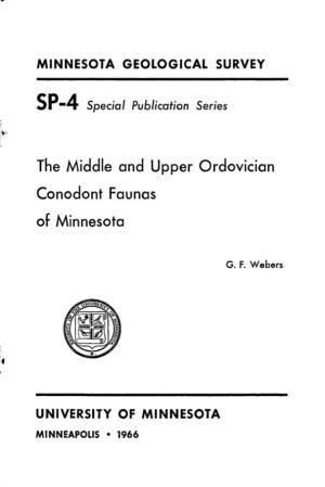 The Middle and Upper Ordovician Conodont Faunas of Minnesota