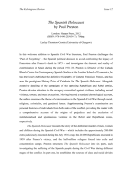 The Spanish Holocaust by Paul Preston