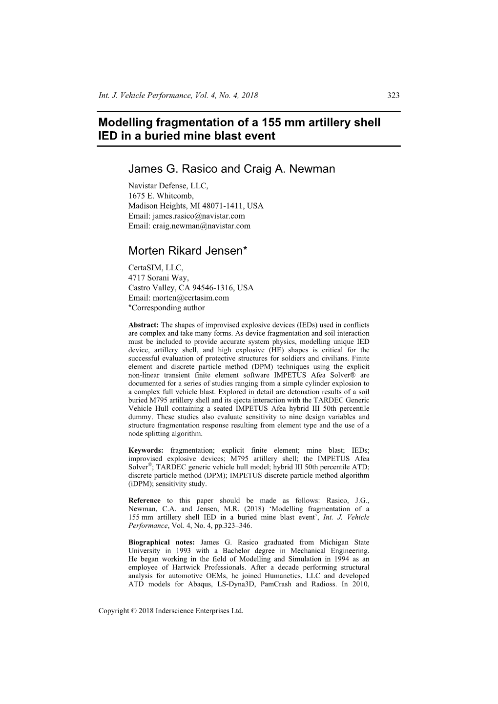 Modelling Fragmentation of a 155 Mm Artillery Shell IED in a Buried Mine Blast Event