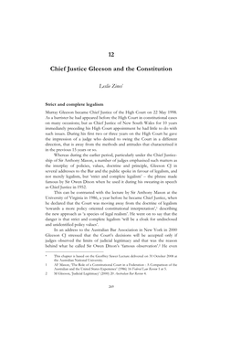 12 Chief Justice Gleeson and the Constitution