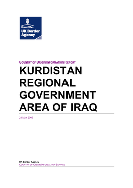 Kurdistan Regional Government Area of Iraq