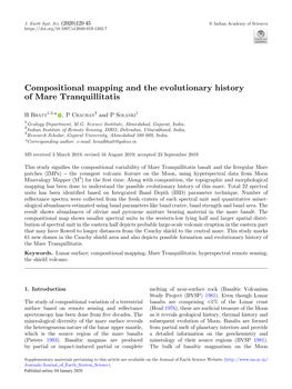 Compositional Mapping and the Evolutionary History of Mare Tranquillitatis