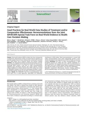 Good Practices for Real‐World Data Studies of Treatment And/Or