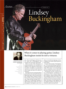 Lindsey Buckingham Insists He Isn’T a Virtuoso