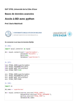 Accès À BD Avec Python