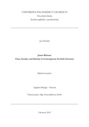 Class, Gender, and Identity in Contemporary Scottish Literature