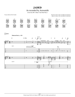 Jaded Guitar Tab