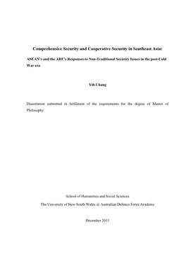 Comprehensive Security and Cooperative Security in Southeast Asia