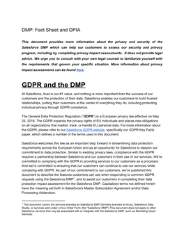 GDPR and the DMP