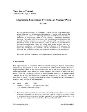 Expressing Concession by Means of Nuclear Pitch Accent