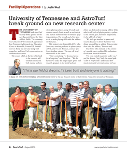 University of Tennessee and Astroturf Break Ground on New Research Center