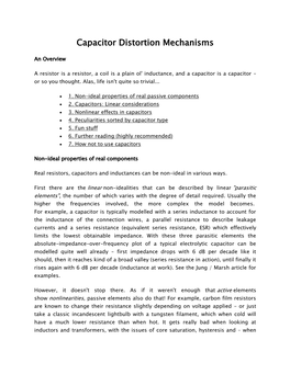 Capacitor Distortion Mechanisms