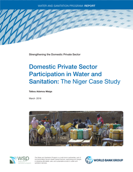 Domestic Private Sector Participation in Water and Sanitation: the Niger Case Study