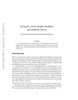 Syzygies, Finite Length Modules, and Random Curves