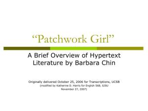 PPT on Hypertext Fiction & Patchwork Girl
