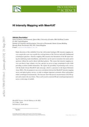 HI Intensity Mapping with Meerkat