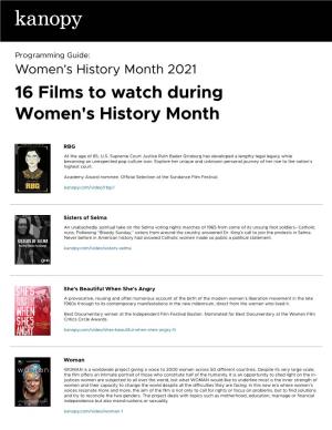 16 Films to Watch During Women's History Month