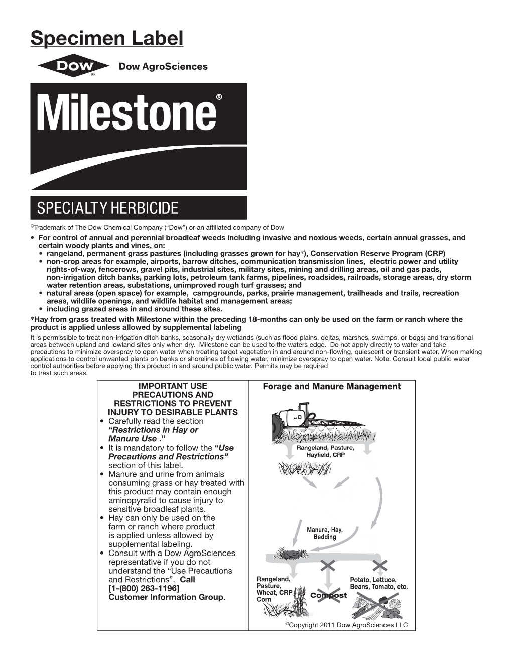 Milestone Herbicide Label