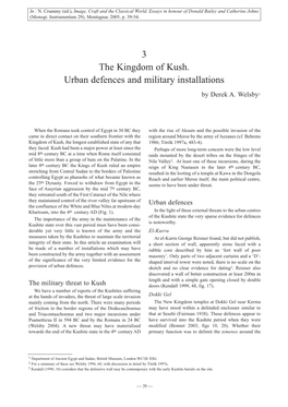 3 the Kingdom of Kush. Urban Defences and Military Installations