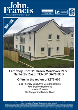 Lamphey, Plot 11 Green Meadows Park, Narberth Road, TENBY SA70