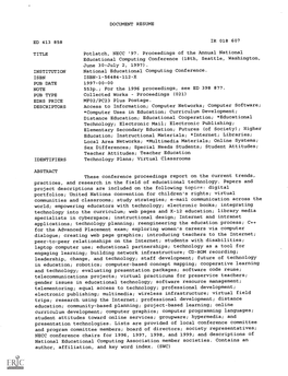 97. Proceedings of the Annual National Educational Computing Conference (18Th, Seattle, Washington, June 30-July 2, 1997)