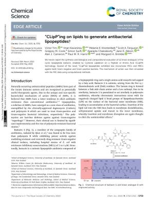 “Clipp”Ing on Lipids to Generate Antibacterial Lipopeptides† Cite This: Chem