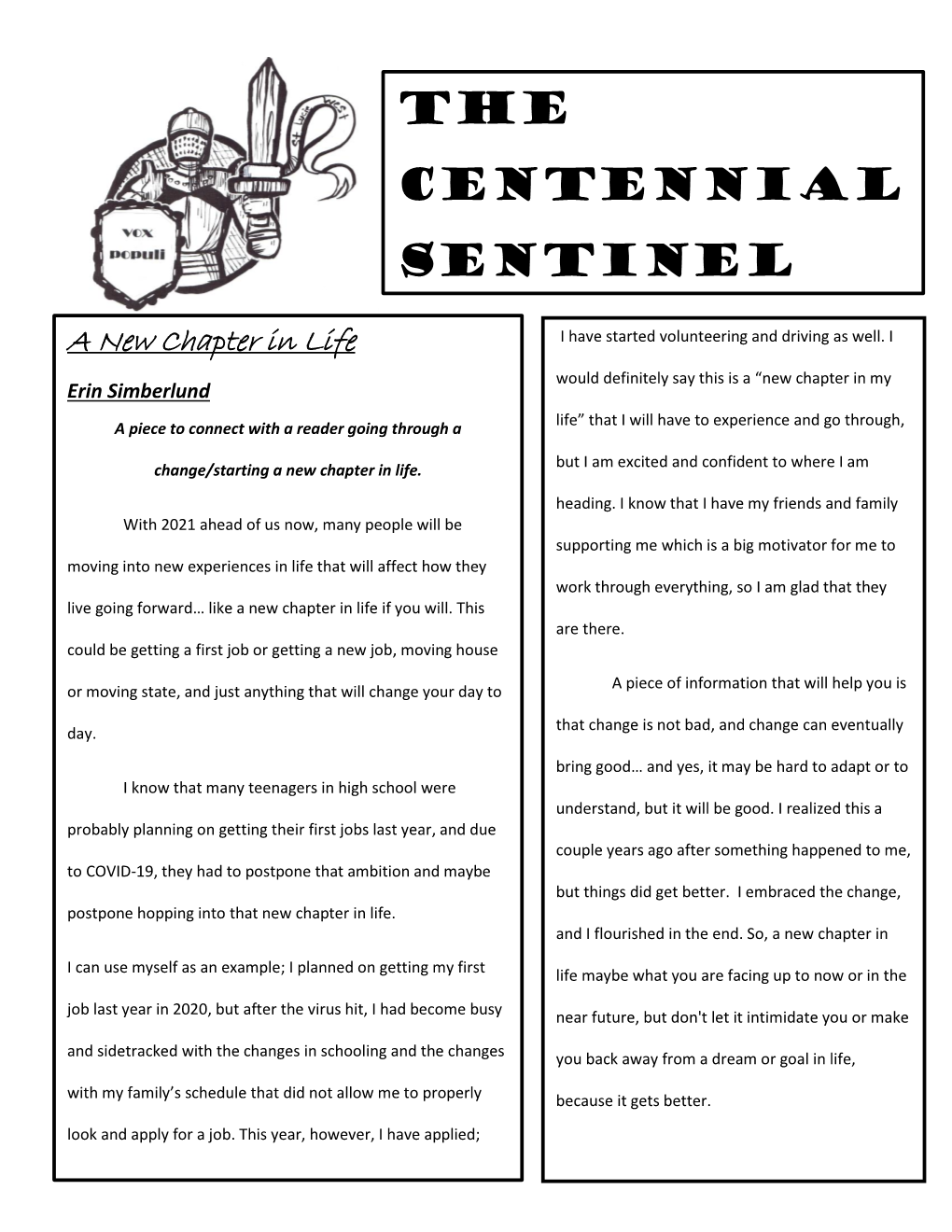The Centennial Sentinel