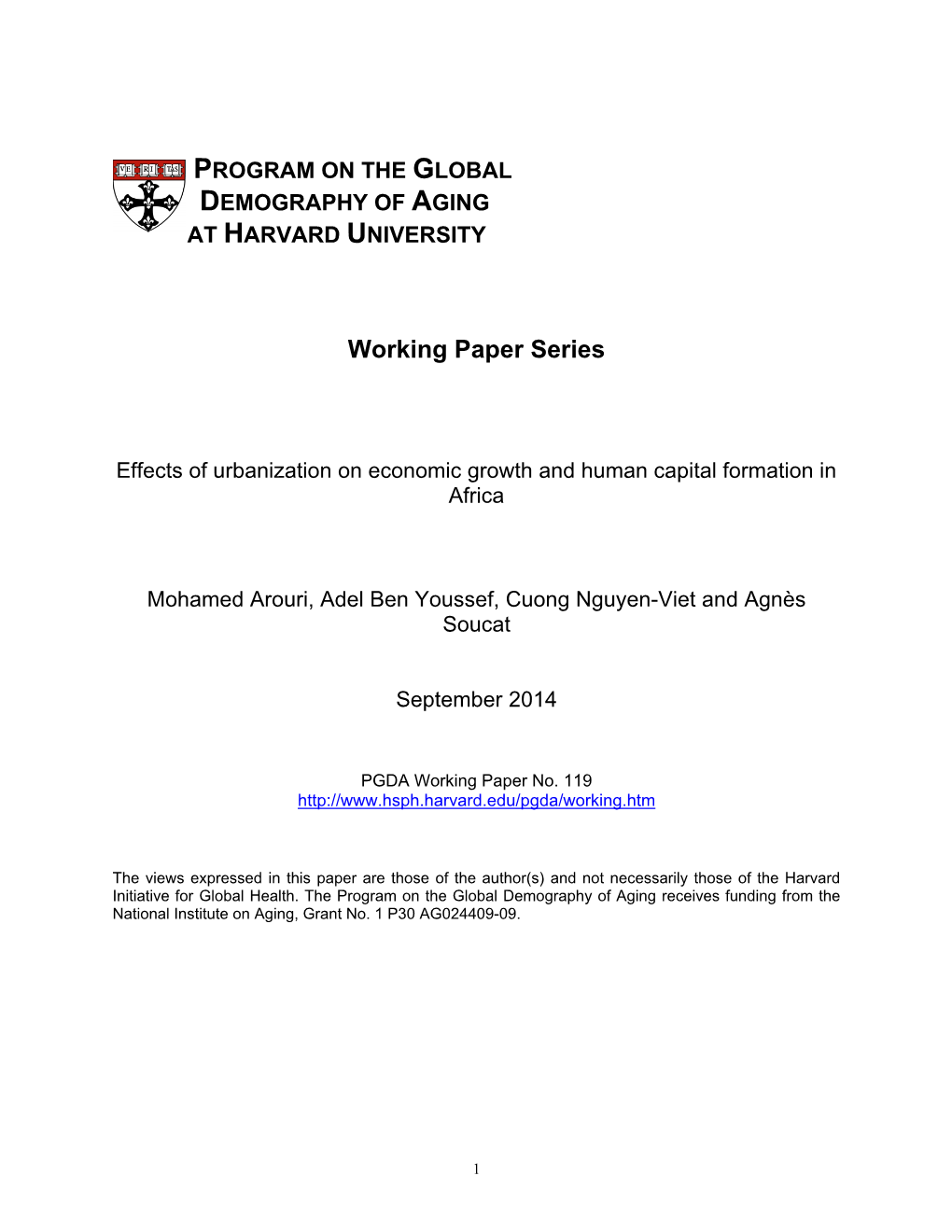 Effects of Urbanization on Economic Growth and Human Capital Formation in Africa