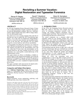 Digital Restoration and Typesetter Forensics