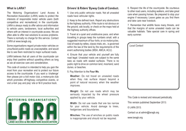 What Is LARA? Drivers' & Riders' Byway Code of Conduct