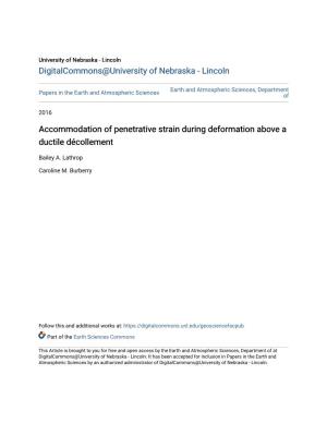 Accommodation of Penetrative Strain During Deformation Above a Ductile Décollement