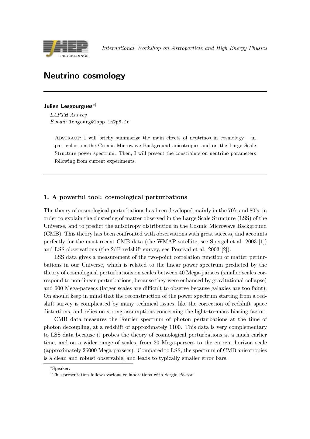 Neutrino Cosmology