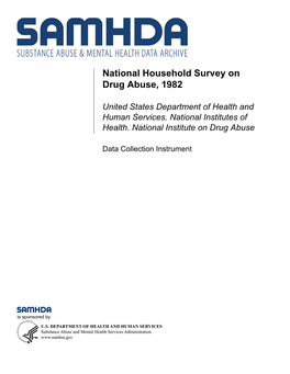 National Household Survey on Drug Abuse, 1982 Questionnaire