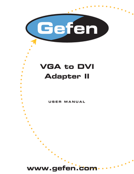 VGA to DVI Adapter.Indd