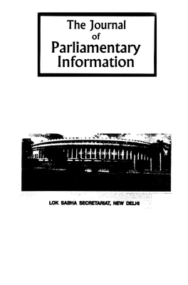 Parliamentary Information the JOURNAL of PARLIAMENTARY INFORMATION