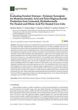 Evaluating Feruloyl Esterase—Xylanase Synergism For