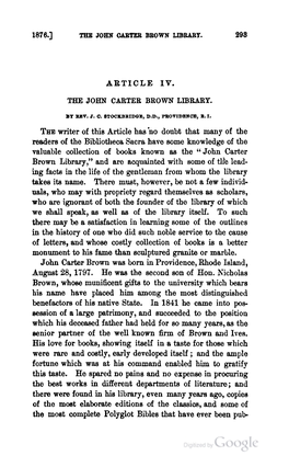 The John Carter Brown Library