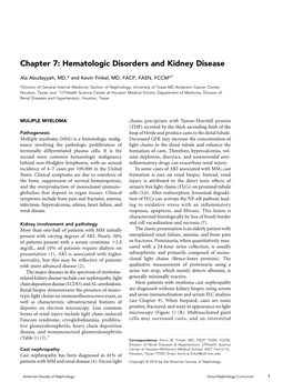 Chapter 7: Hematologic Disorders and Kidney Disease