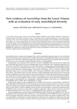 New Evidence of Saurichthys from the Lower Triassic with an Evaluation of Early Saurichthyid Diversity