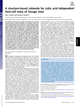 A Structure-Based Rationale for Sialic Acid Independent Host-Cell Entry of Sosuga Virus