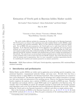 Estimation of Viterbi Path in Bayesian Hidden Markov Models